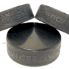 Three Blank Hockey Pucks